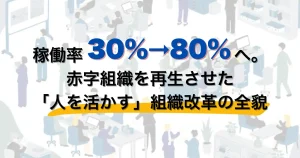 稼働率30%から80%へ。赤字組織を再生させた「人を活かす」組織改革の全貌